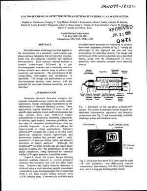 Gas Phase Chemical Detection with an Integrated Chemical Analysis System