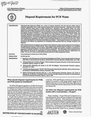 Disposal requirements for PCB waste