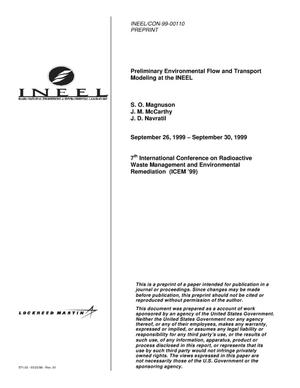 Preliminary Environmental Flow and Transport Modeling at the INEEL