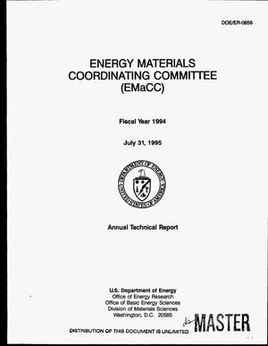 Energy Materials Coordinating Committee (EMaCC). Fiscal year 1994