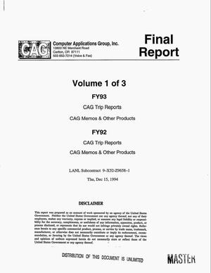[Trip report of travel to Las Vegas to consider specification for the Integrated Data System (IDS) with administrative memos]. Volume 1, FY92--FY93