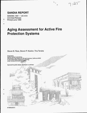 Aging assessment for active fire protection systems