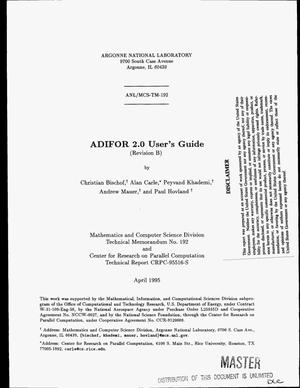 ADIFOR 2.0 user`s guide (Revision B)