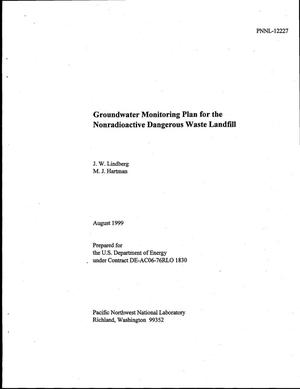 Groundwater Monitoring Plan for the Nonradioactive Dangerous Waste Landfill