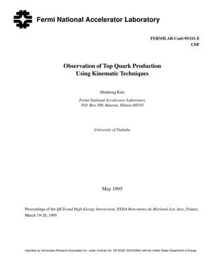 Observation of top quark production using kinematic techniques