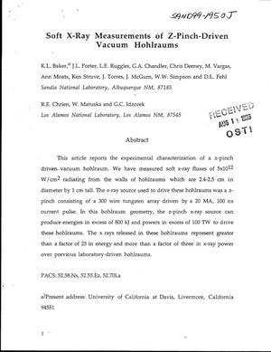 Soft X-Ray Measurements of Z-Pinch-Driven Vacuum Hohlraums