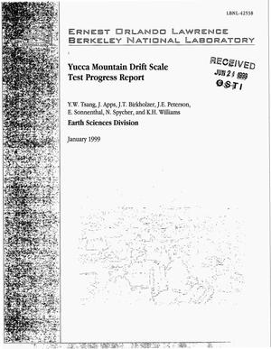 Yucca Mountain drift scale test progress report