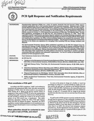 PCB spill response and notification requirements