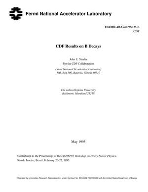 CDF results on B decays