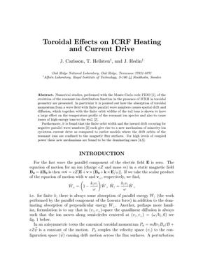 Toroidal Effects on ICRF Heating and Current Drive