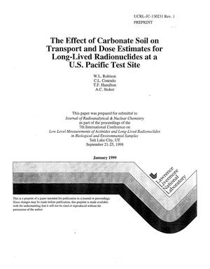 The effect of carbonate soil on transport and dose estimates for long-lived radionuclides at a U.S. Pacific test site