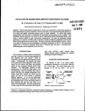 Analysis of Radiation-Driven Explosive Flyers