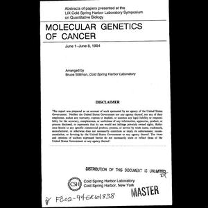 Molecular genetics of cancer