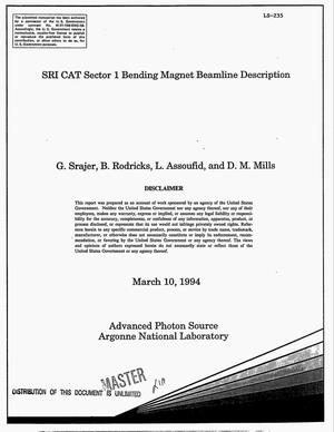 SRI CAT Section 1 bending magnet beamline description