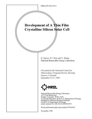 Development of A Thin Film Crystalline Silicon Solar Cell