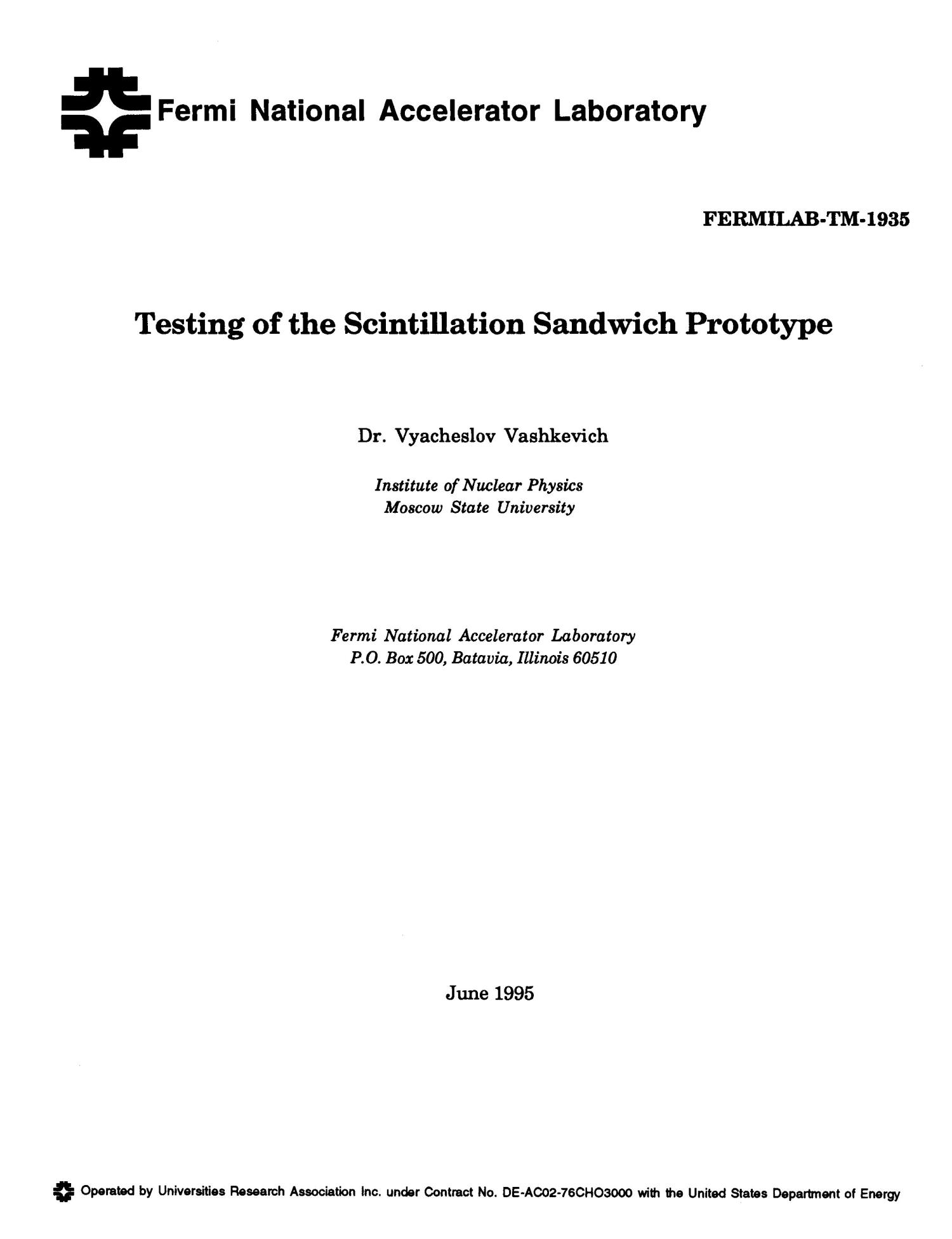 Testing of the scintillation sandwich prototype
                                                
                                                    [Sequence #]: 1 of 26
                                                