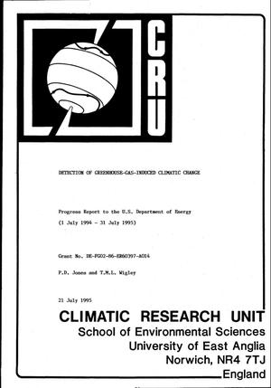 Detection of greenhouse-gas-induced climatic change. Progress report, July 1, 1994--July 31, 1995