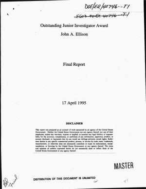 Outstanding Junior Investigator Award. Final report