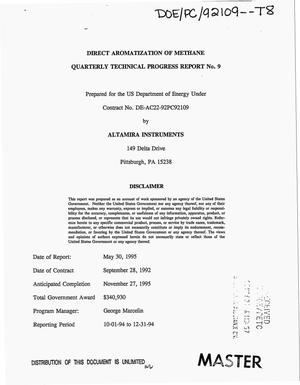 Direct aromatization of methane. Quarterly technical progress report No. 9, October 1, 1994--December 31, 1994