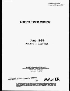 Electric power monthly, June 1995 with data for March 1995