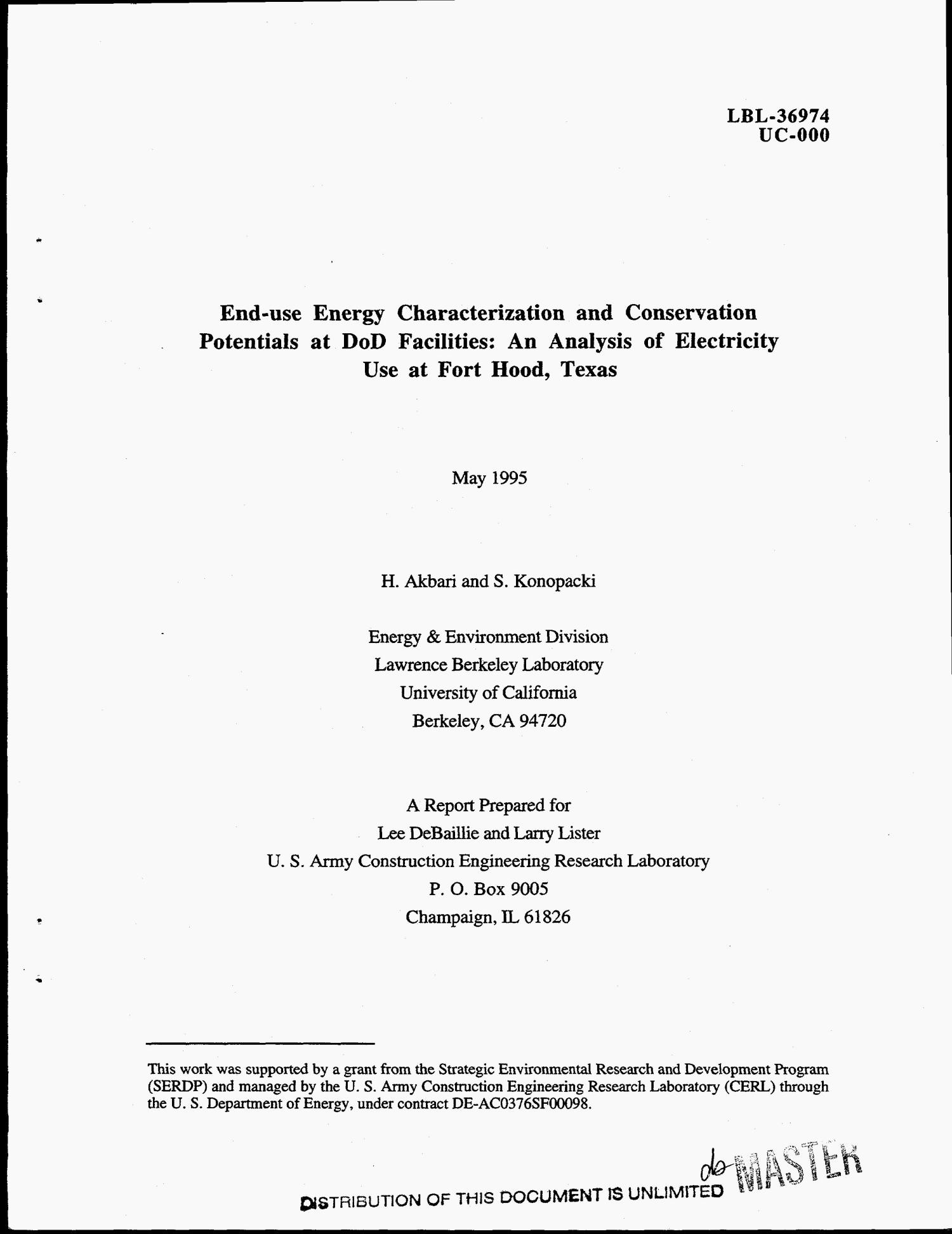 End-use energy characterization and conservation potentials at DoD Facilities: An analysis of electricity use at Fort Hood, Texas
                                                
                                                    [Sequence #]: 4 of 260
                                                