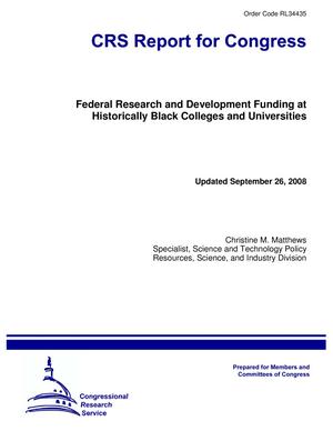 Federal Research and Development Funding at Historically Black Colleges and Universities