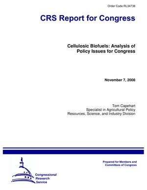 Cellulosic Biofuels: Analysis of Policy Issues for Congress