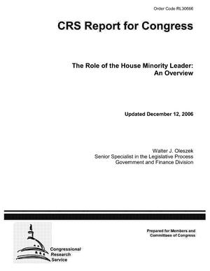 The Role of the House Minority Leader: An Overview