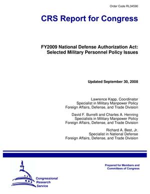 FY2009 National Defense Authorization Act: Selected Military Personnel Policy Issues