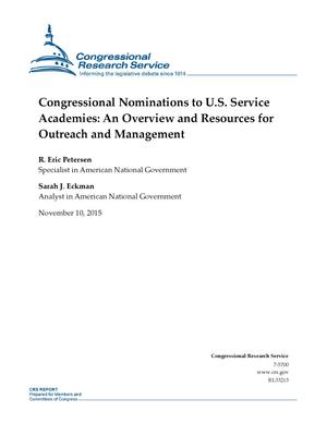 Congressional Nominations to U.S. Service Academies: An Overview and Resources for Outreach and Management
