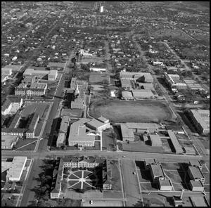 [Aerial of NTSU from the west]