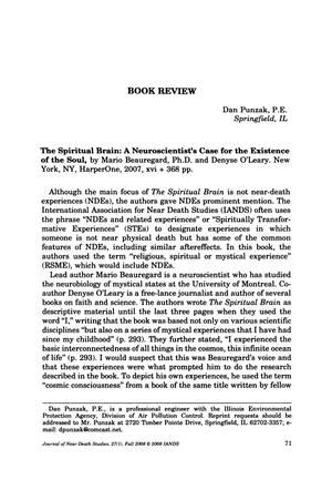 Primary view of object titled 'Book Review: The Spiritual Brain: A Neuroscientist's Case for the Existence of the Soul'.