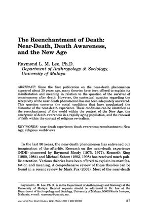 The Reenchantment of Death: Near-Death, Death Awareness, and the New Age