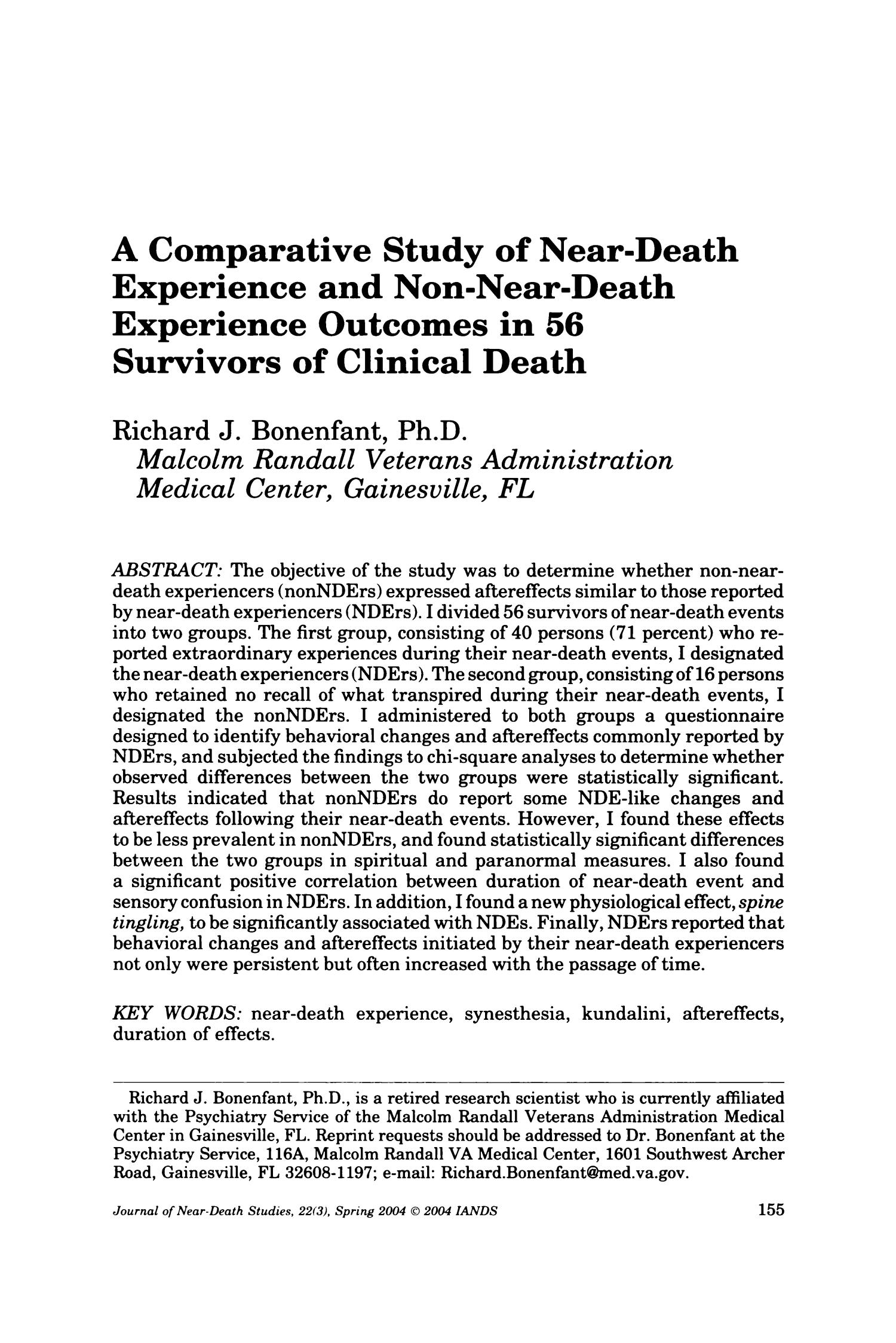 near death experience short essay