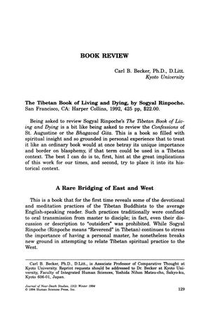 Primary view of object titled 'Book Review: The Tibetan Book of Living and Dying'.