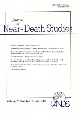 Journal of Near-Death Studies, Volume 7, Number 1, Fall 1988