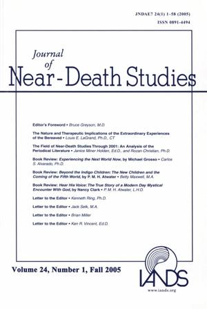 Primary view of object titled 'Journal of Near-Death Studies, Volume 24, Number 1, Fall 2005'.