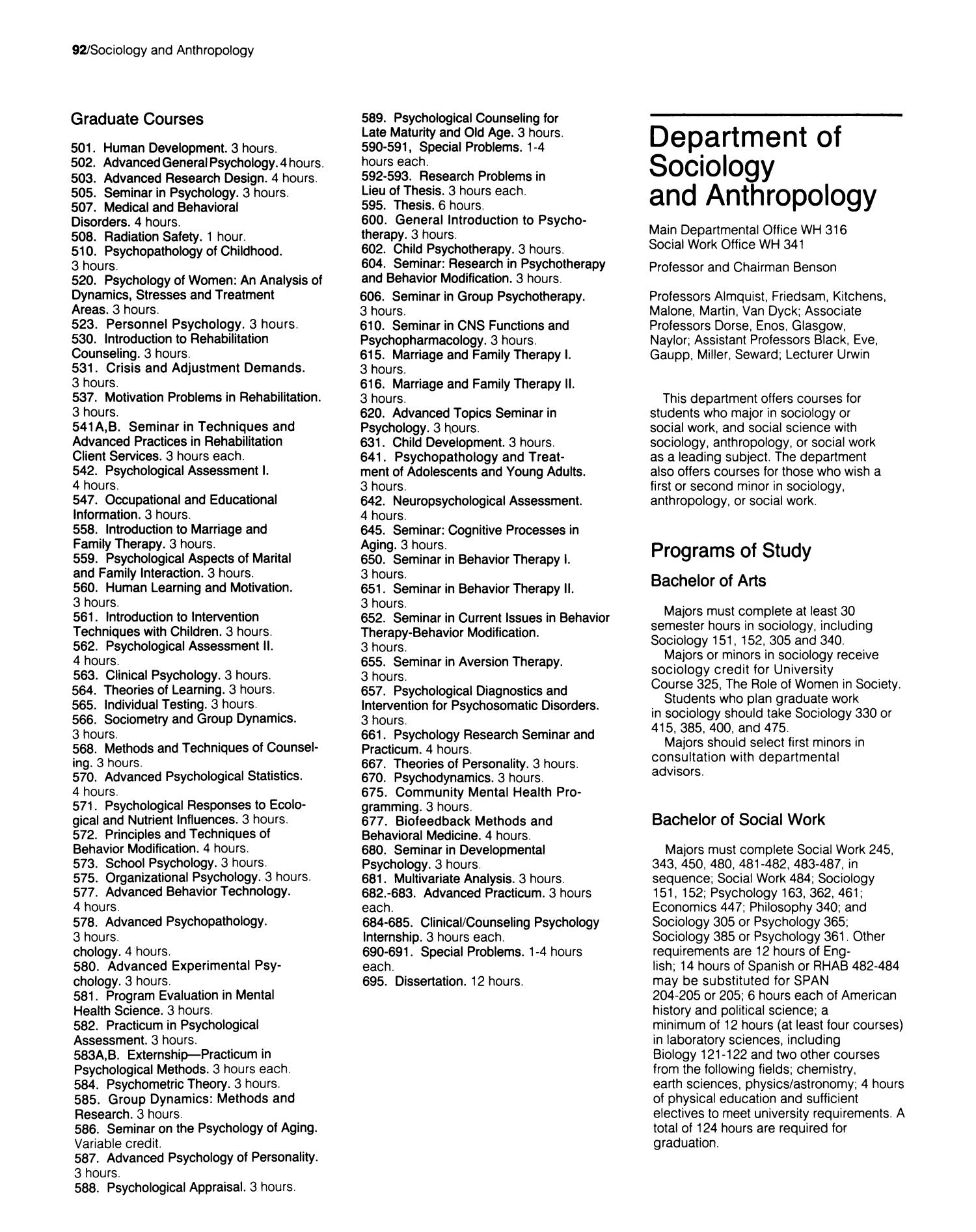 Catalog of North Texas State University: 1982-1983, Undergraduate
                                                
                                                    92
                                                