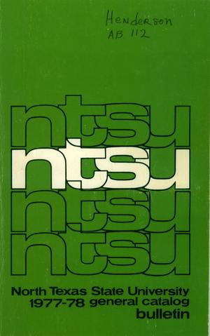 Primary view of object titled 'Catalog of North Texas State University: 1977-1978, Undergraduate'.