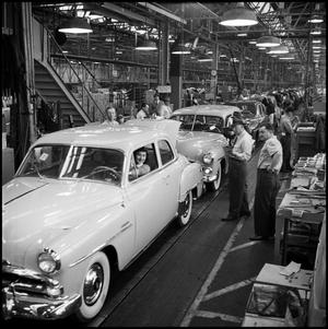 Primary view of object titled '[Automobiles in a factory, 16]'.