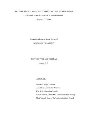 Nice Dissertation, for a Girl: Cardiovascular and Emotional Reactivity to Gender Microaggressions