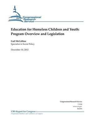 Education for Homeless Children and Youth: Program Overview and Legislation