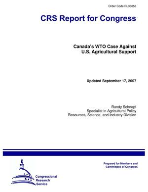 Canada’s WTO Case Against U.S. Agricultural Support