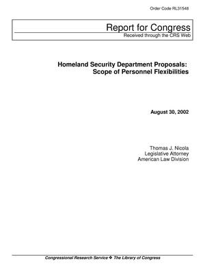 Homeland Security Department Proposals: Scope of Personnel Flexibilities