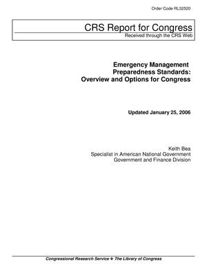 Emergency Management Preparedness Standards: Overview and Options for Congress