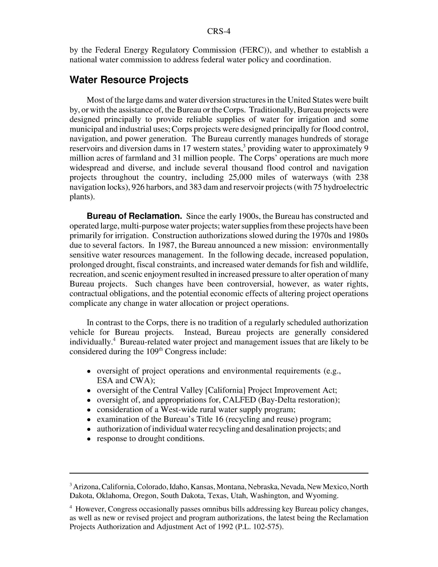 Water Resource Issues in the 109th Congress
                                                
                                                    [Sequence #]: 4 of 6
                                                