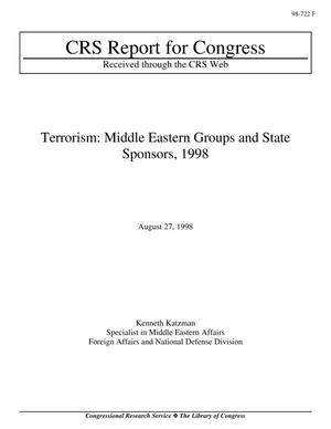 TERRORISM: MIDDLE EASTERN GROUPS AND STATE SPONSORS, 1998