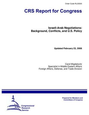 Israeli-Arab Negotiations: Background, Conflicts, and U.S. Policy