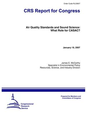 Primary view of object titled 'Air Quality Standards and Sound Science: What Role for CASAC?'.