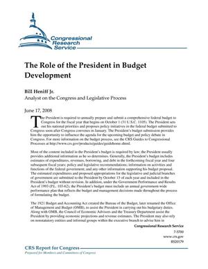 The Role of the President in Budget Development